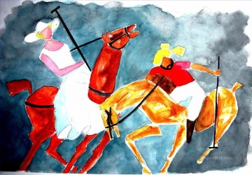 Mujer india y Sardar jugando al polo impresionistas Pinturas al óleo